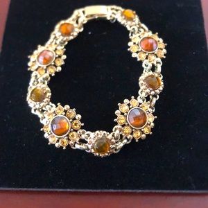 NWOT Napier Bracelet with Floral Design and Honey Jewels